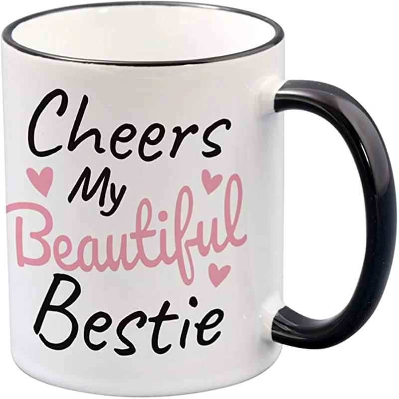 

Кофейная кружка с надписью «Cheers My Beautiful Bestie», идеально подходит для женщин, лучший друг на день рождения, новинка, чашка для лучших подруг, ...