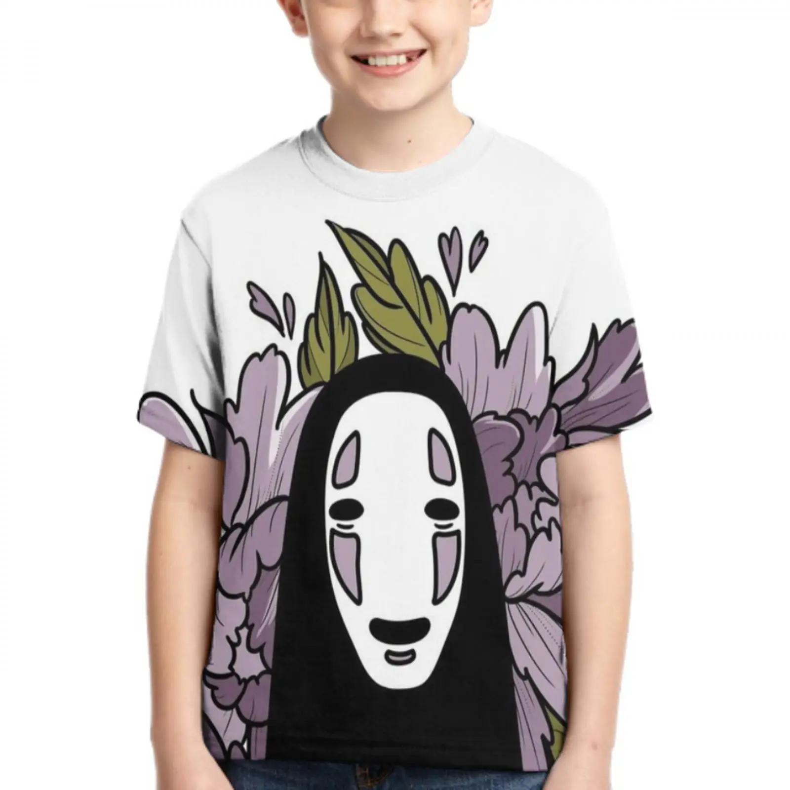 

2021 new spirited away plus size t shirt harajuku boys/girls loose t shirt spirited away keychain boys/girls t shirt