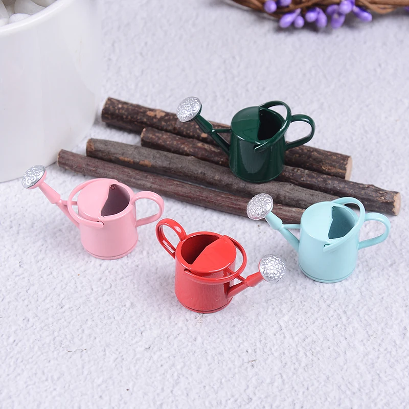 

Tin Metal Dollhouse Miniature Watering Can Handicrafts Model Dollhouse Decoration White Dollhouse Accessories Classic Baby Toys