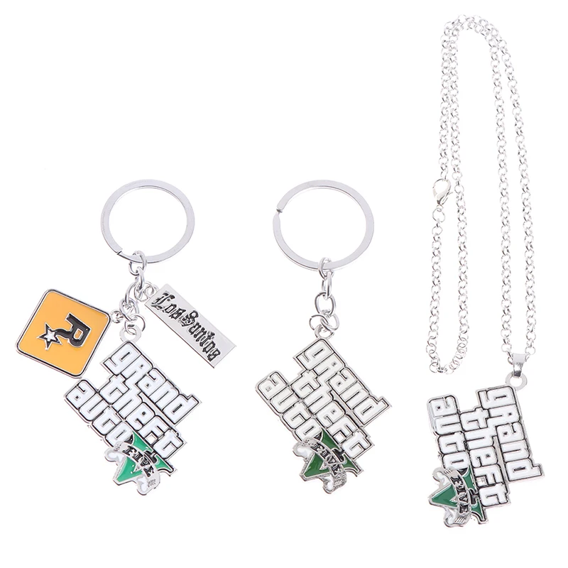 

Free Shipping PS4 GTA 5 Game Keychain Grand Theft Auto 5 Keychains For Men Fans Xbox PC Rockstar Can Drop Shipping