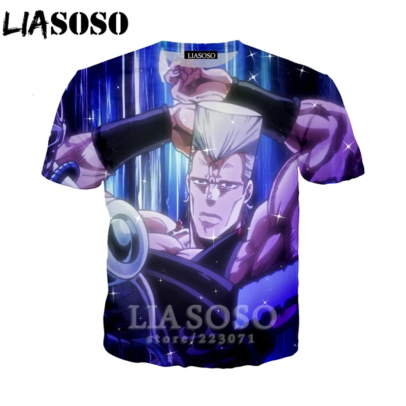 LIASOSO для мужчин женщин Kujo Jotaro Толстовка 3D принт аниме JoJo Необычные Приключения Футболка короткий рукав уличный Топ пуловер A317-07 - Цвет: 16