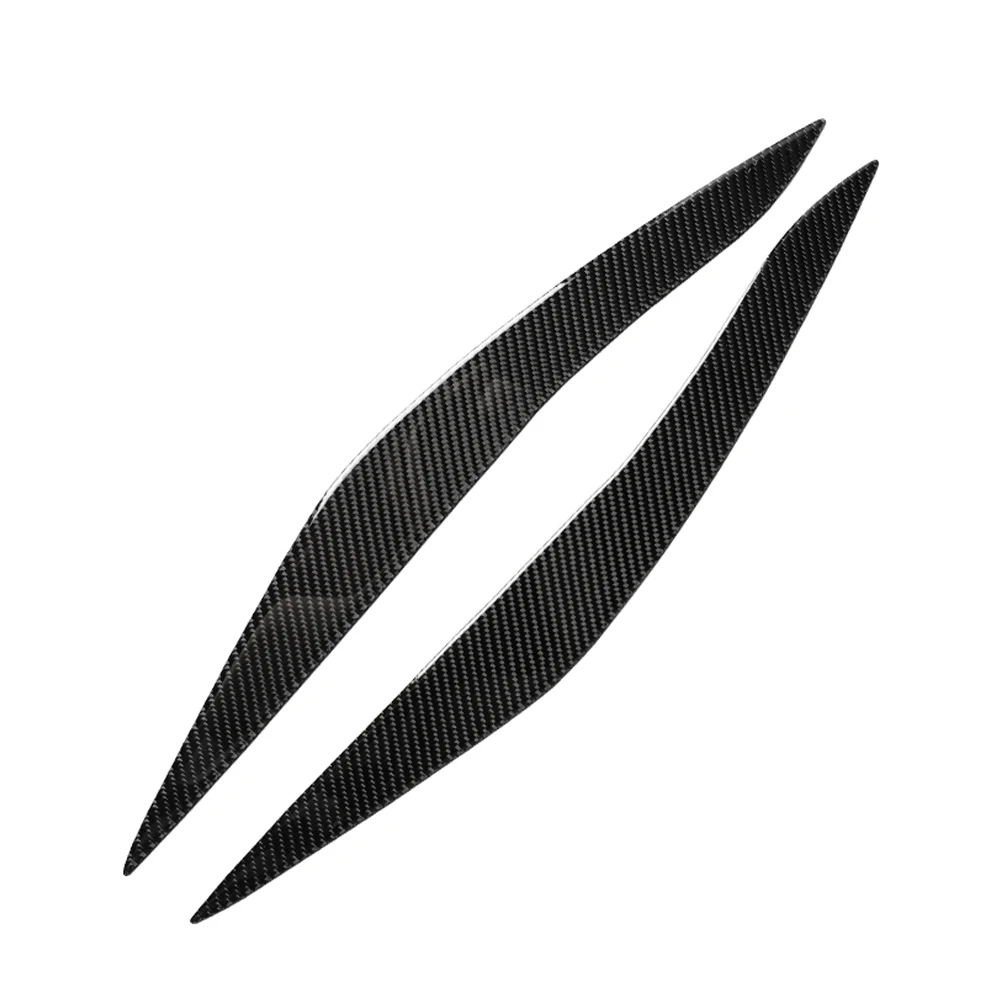

Car True Carbon Fiber Headlights Eyebrows Eyelids Front Headlamp Trim Cover Sticker Accessories For BMW F10 5 Series 2011-2017