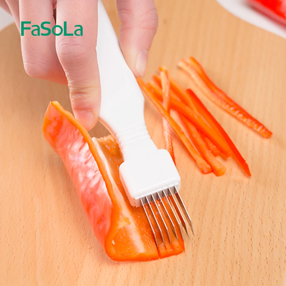 FaSoLa Onion Slicer Shredder Garlic Crusher Cutter Knife Pepper Graters Chilli Vegetable Chopper Tool Kitchen Accessories
