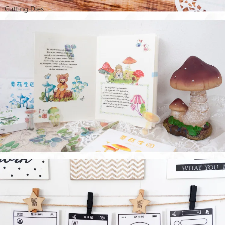 2019 винтажный гриб шаблон веленевая писчая бумага наклейки для скрапбукинга