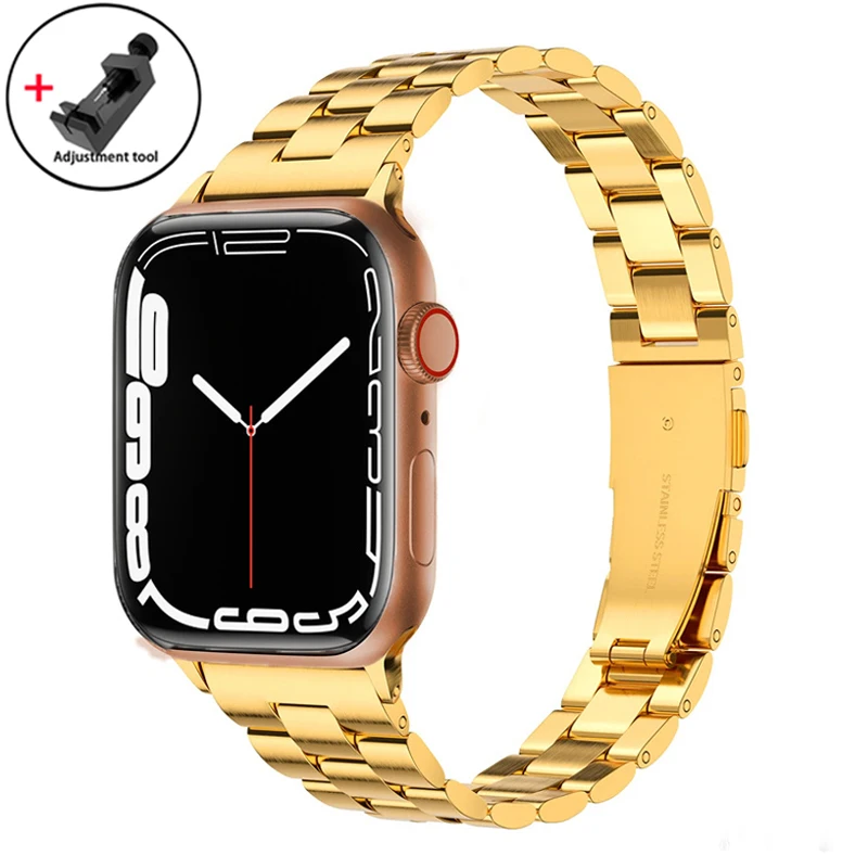 

Ремешок из нержавеющей стали для Apple watch band 44/ 40 мм 45 мм 41 мм 42/38 мм, металлический браслет для женщин iWatch Series 7 6 5 4 3 SE