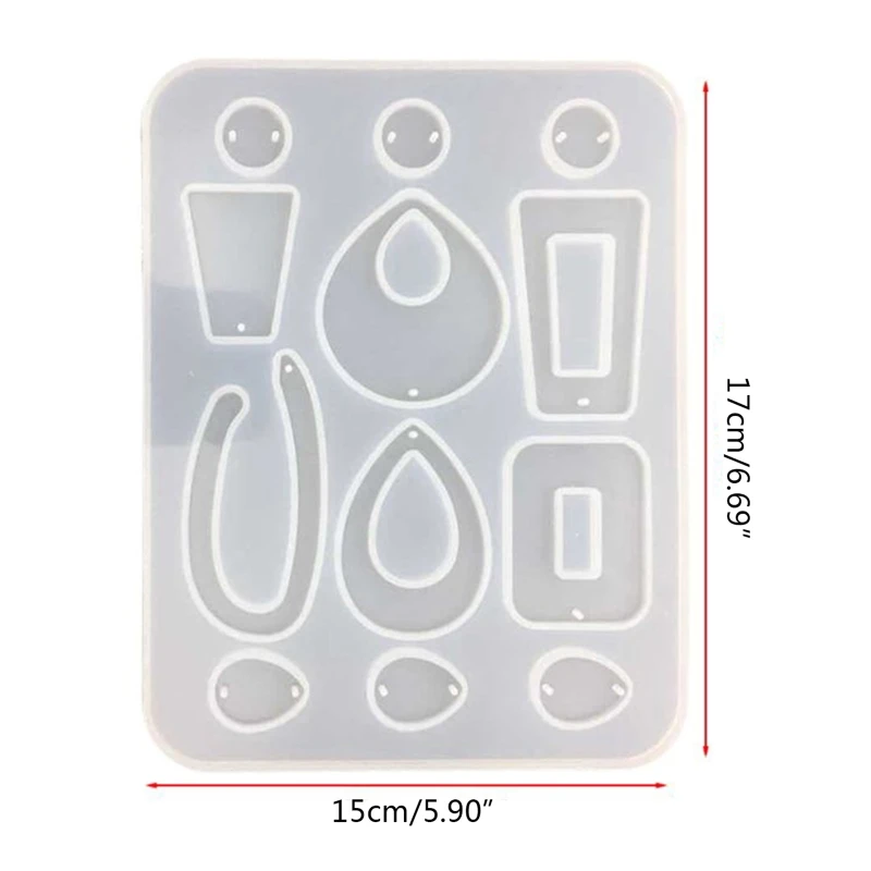 

NEW DIY Crystal Epoxy Mold Triangle circular ellipse geometric figure combination mold silicone Mould Making tool 32CF