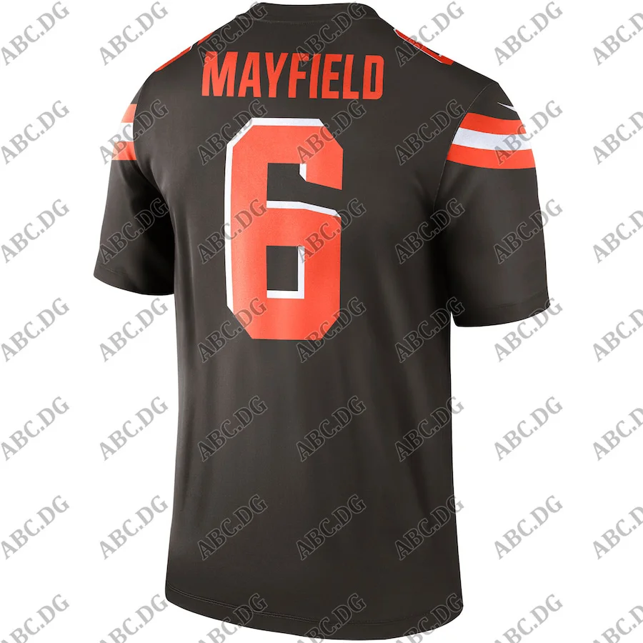 

Customized Stitch Men Women Kid Youth Cleveland Baker Mayfield Brown Legend Jersey 4XL 5XL 6XL