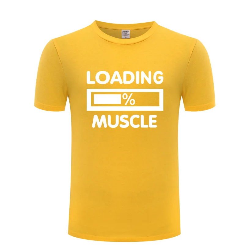 Loading Muscle Мужская футболка с надписью новинка хлопок короткий рукав забавная