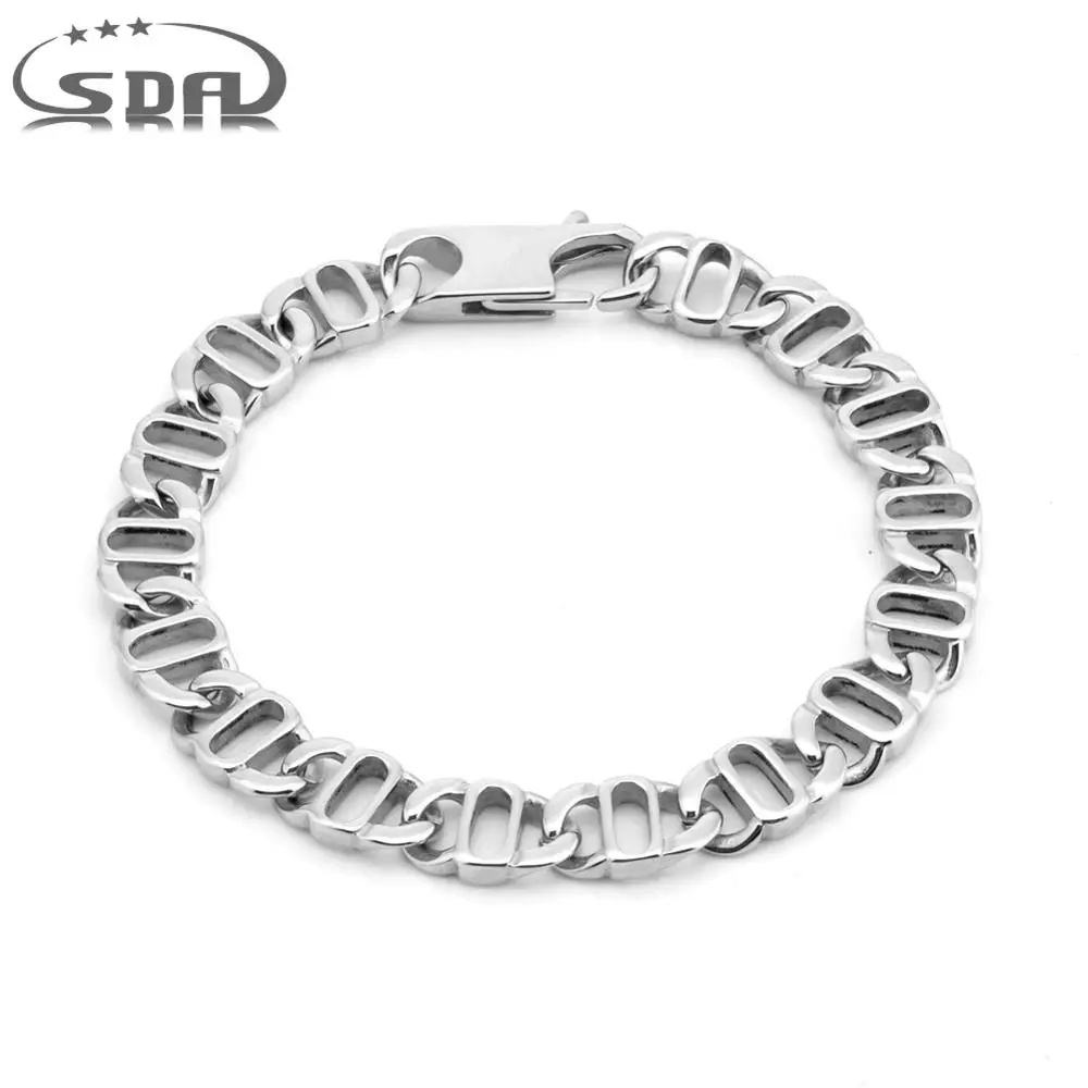 Мужская цепь из кубинской цепи SDA с высокой полировкой нержавеющей стали 316L и