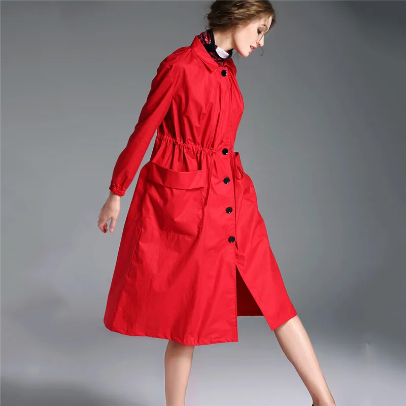 

Fashion 2020 Spring Autumn Trench Coat Women New European Loose Thin Plus Size Casual British Female Windbreaker Long Outerwear