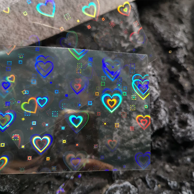 

Flashing Holographic 3D Nail Designs Gradient Nail Decals Dynamic Heart Nail Stickers Nail Art Sticker DIY Flashing Heart Decals
