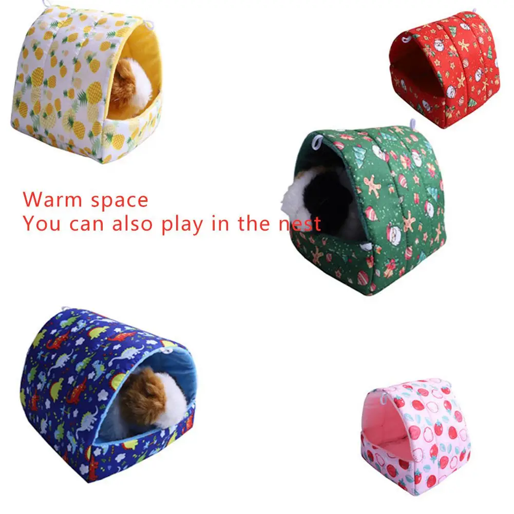 small animal sleeping bed hamster house guinea pig warm mat nest winter comfortable plush hamster house cave pets supplies free global shipping