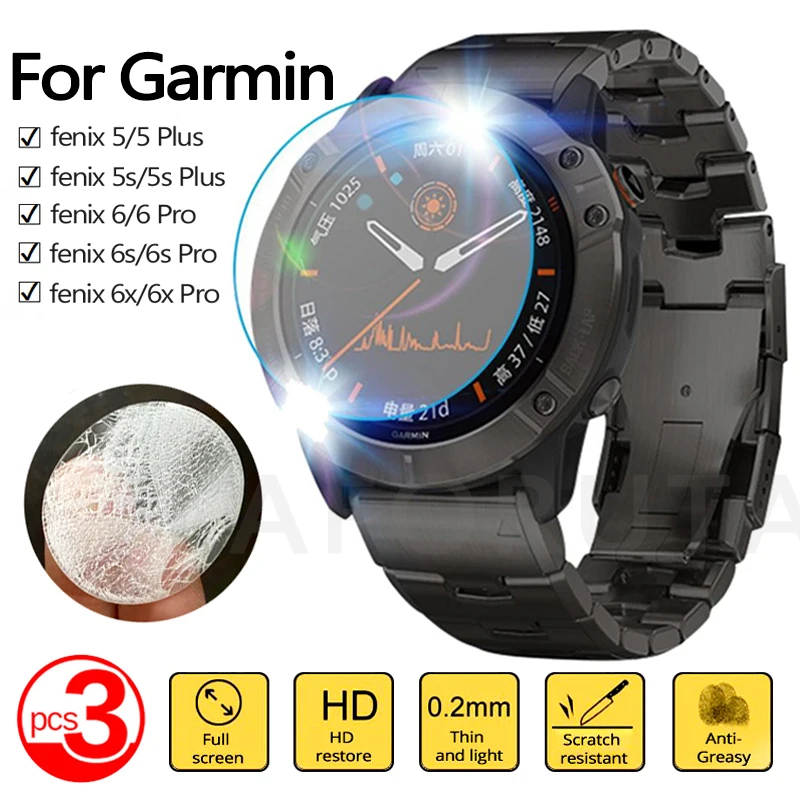 Фото Защитная пленка для Garmin Fenix 6S 6X 6 Pro 5 5s Plus Ультрапрозрачная часов | Наручные часы