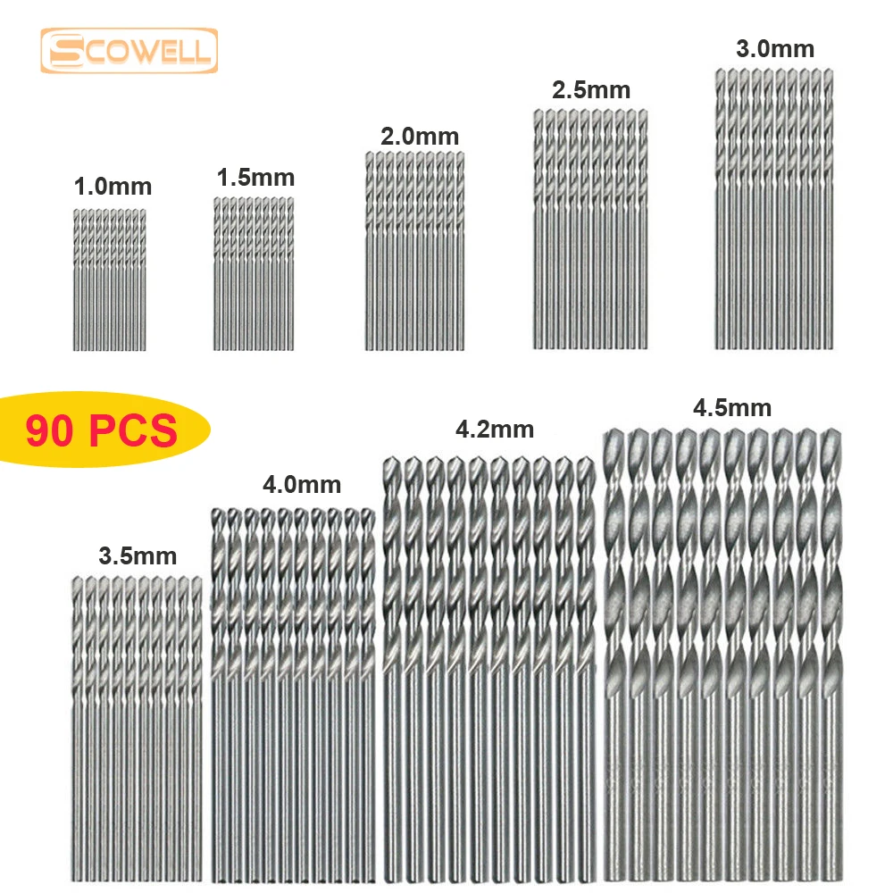 

90PCS HSS M2 Fully Ground Twist Drill Bits Professional Jobber Drill Bits Kit DIN338 Drilling Bit for Stainless Steel Hard Metal
