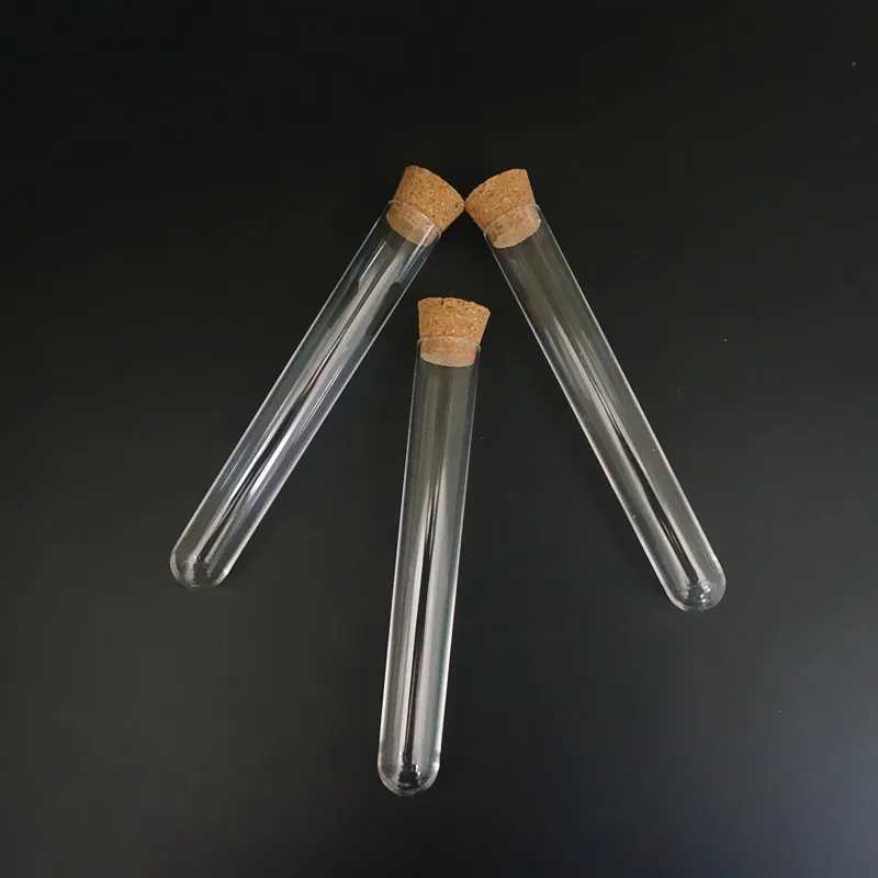 Бесплатная доставка 200 шт./лот 15x100 мм пробирки из твердого пластика с пробкой для