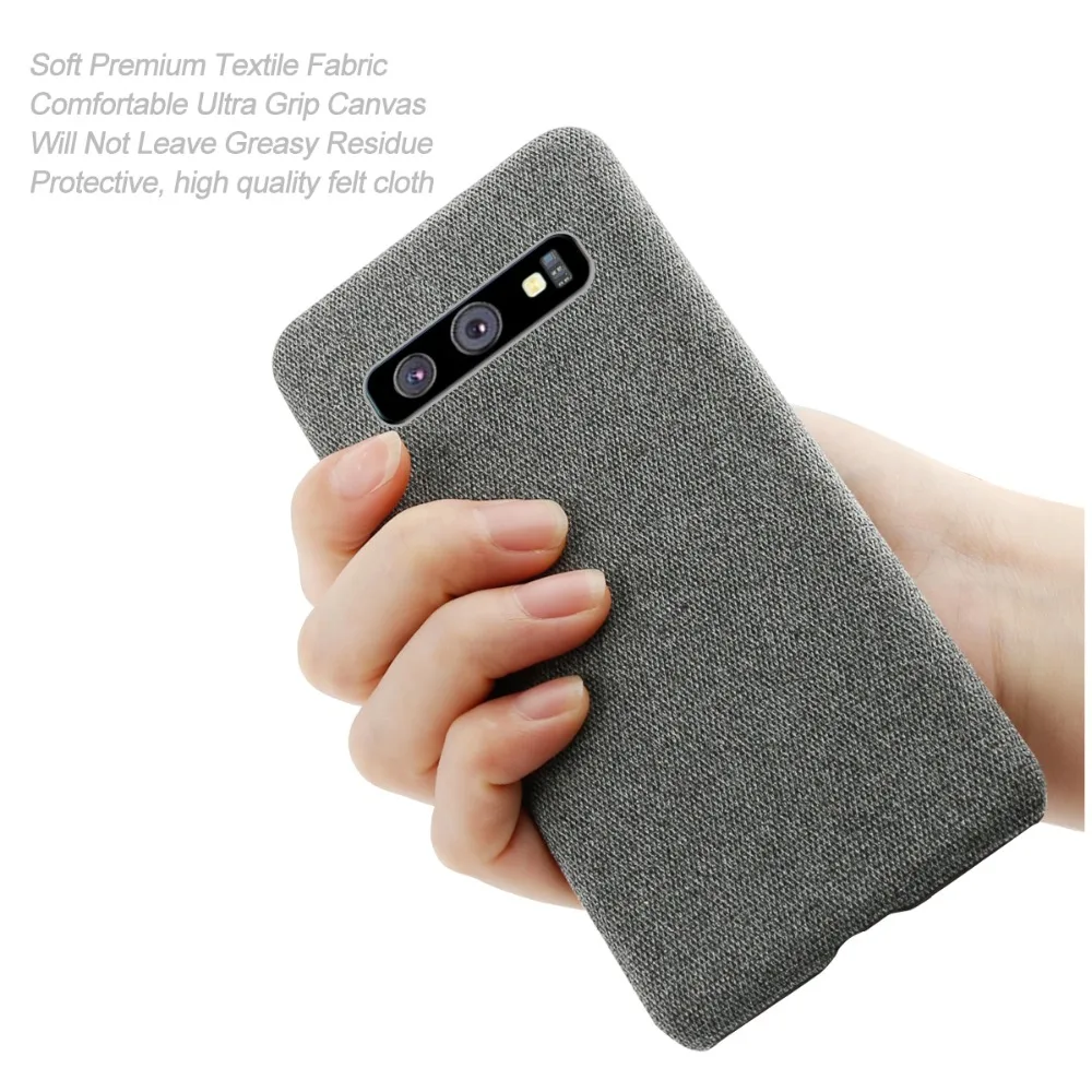 For Samsung Galaxy S10 Plus S10E 5G Phone Case Slim Anti-scratch Woven Fabric Cloth Hard PC Cover |