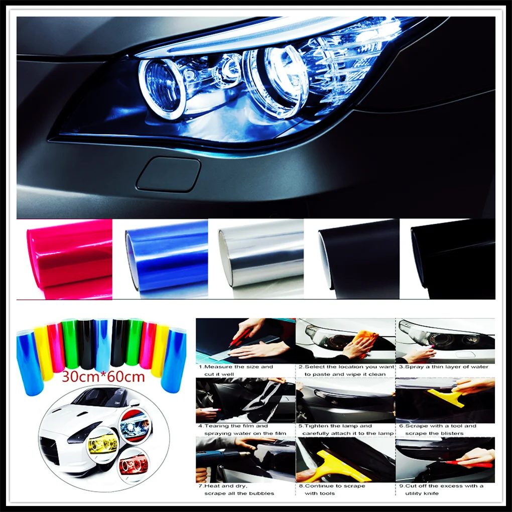 Автомобильный тюнинг головной светильник задняя фара туман Декор виниловая