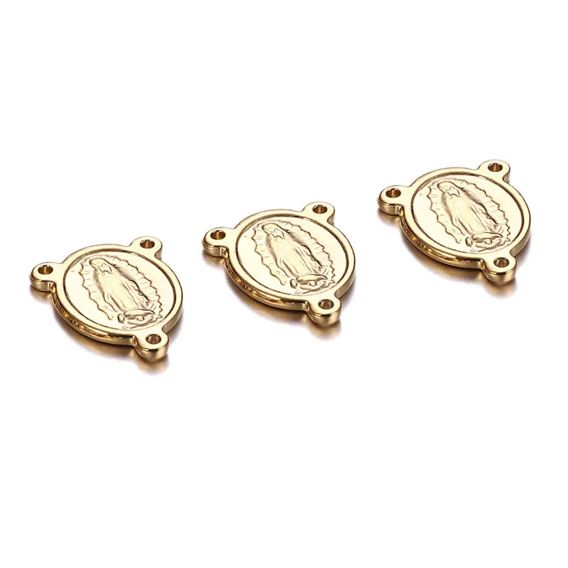 

10 шт./партия, подвески-кресты из нержавеющей стали с тремя отверстиями