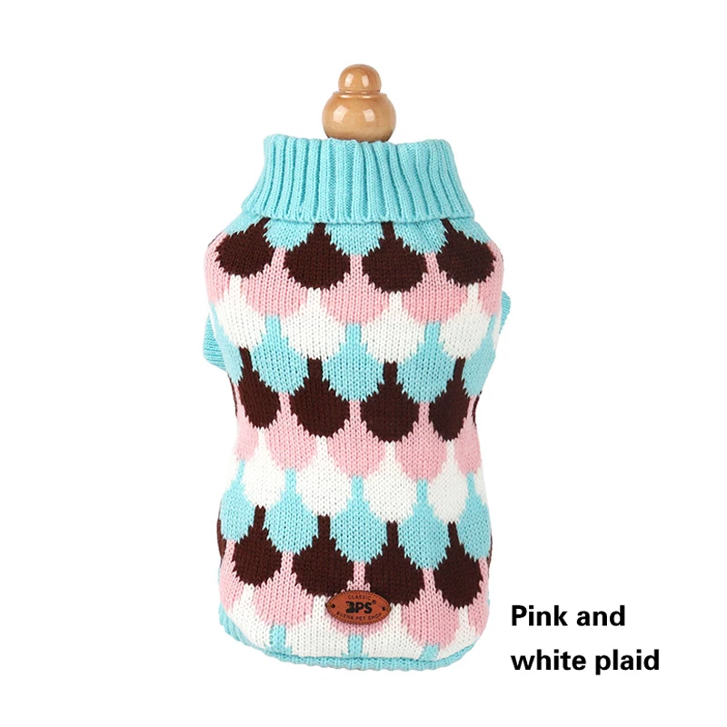 

Pet Dog Clothes Pet Plaid Warm Two-legged Clothes FreshKnitted Vest