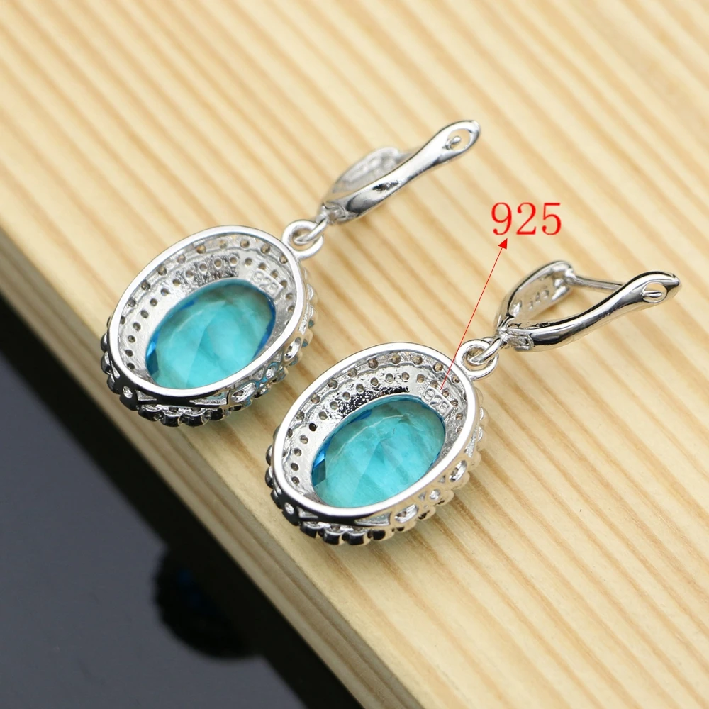 

Natural Zircon Stone Earrings 925 Sterling Silver Jewelry Crystal Bridal Long Earrings For Temperament Women Dropshipping