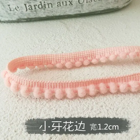 2m High Quality Cream Pink Gray 1.2cm Plush Pom Ball Lace Trims Handmade diy Clothing Tassel Curtain Decoration Accessory LC0312 | Дом и сад