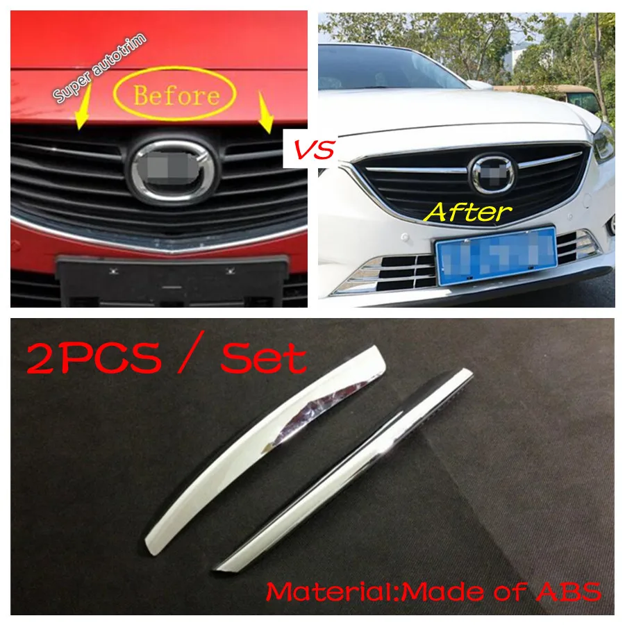 Для Mazda 6 Atenza m6 Gj 2014 2015 Хромированная передняя Центральная сетчатая решетка гриль