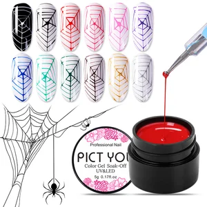 PICT YOU Гель-лак для рисования пауком на проводе, черный, белый, золотой, серебряный лак для дизайна ногтей Пауком, долговечный УФ-гель для замачивания