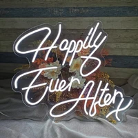 custom led happily ever after flexible neon light sign wedding decoration bedroom home wall decor marriage party decorative