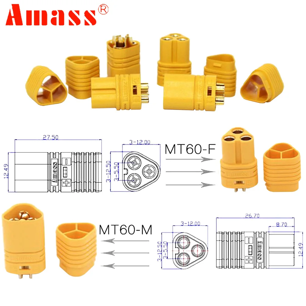 1 пара amass mt60 35 мм 3 полюсный пуля раз