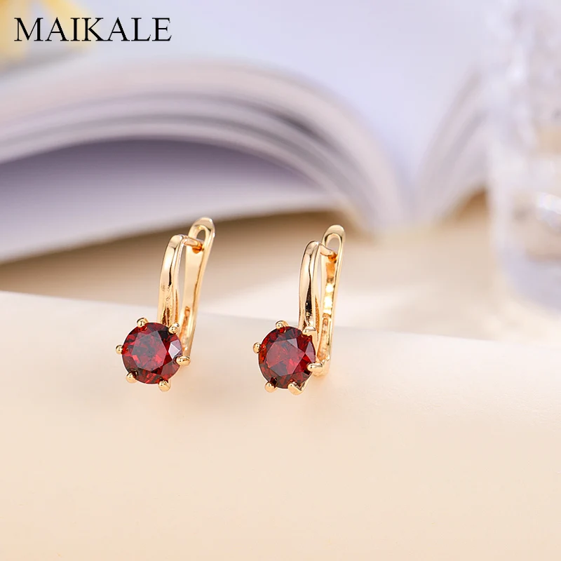 Женские маленькие серьги гвоздики MAIKALE Классические круглые в Корейском стиле с