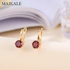 Женские маленькие серьги-гвоздики MAIKALE, Классические Круглые разноцветные циркониевые серьги, Свадебная вечеринка