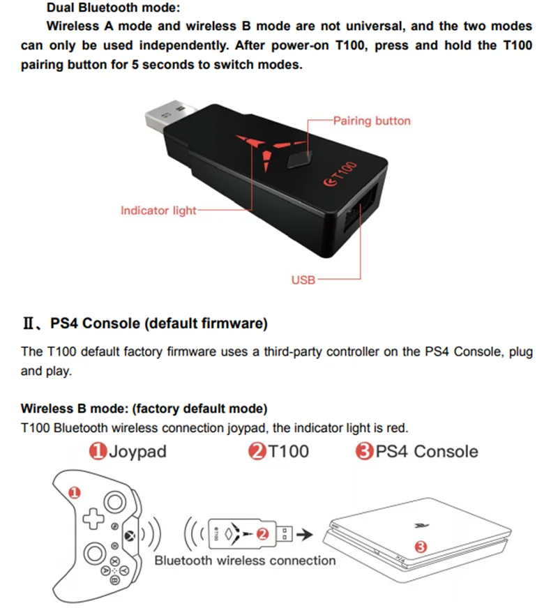 Coov T100 беспроводной Bluetooth usb-адаптер, конвертер для геймпада для Xbox One switch pro to NAND Switch PC PS4 Геймпад Джойстик
