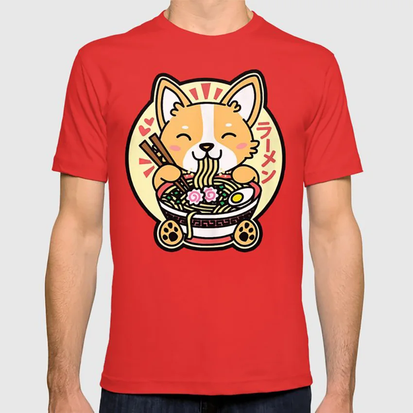 Kawaii Ramen Милая аниме собака корги японская лапша футболка kawaii ramen милый питомец