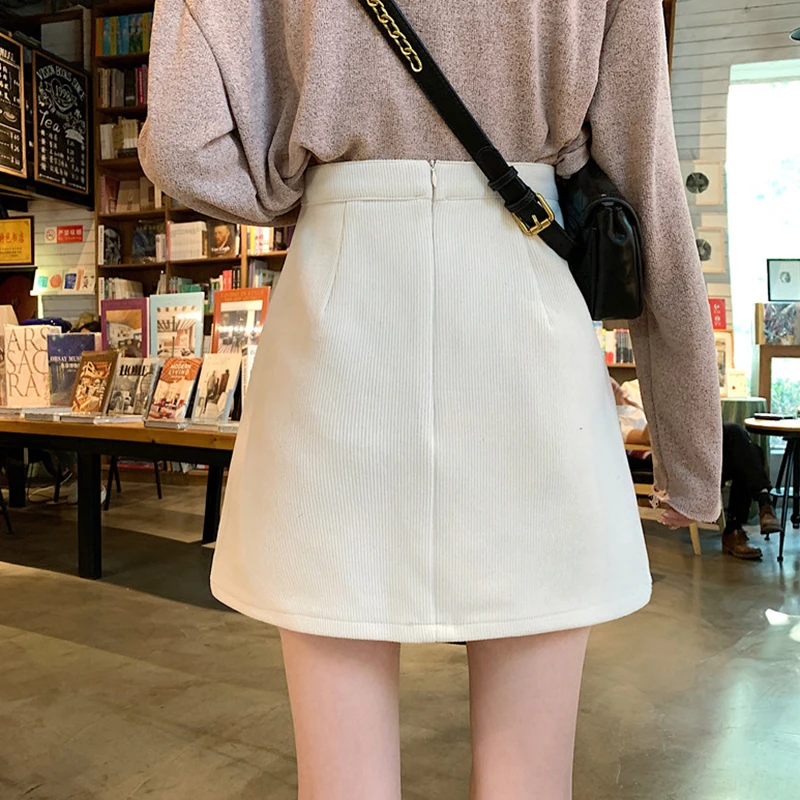 Женская Вельветовая юбка карандаш короткая трапециевидная мини с высокой талией