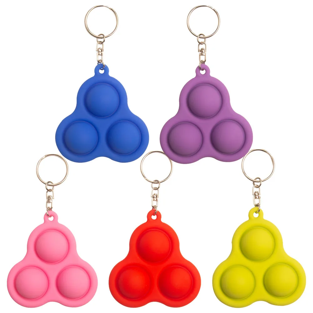

Stress Relief Fidget Toy Simple Dimple Pop it triangle Small Keyring Pendant Push Bubbles Autism Special Needs Adult Kids Toys