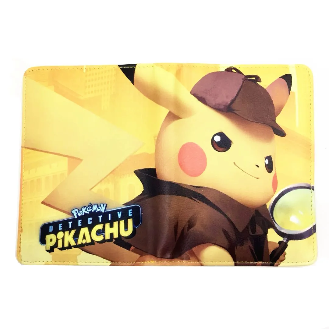 Pokemon Detective Pikachu, ПУ Обложка для паспорта, ID, кредитницы, для женщин и мужчин, держатель для паспорта, Мультяшные Двойные кошельки, милые