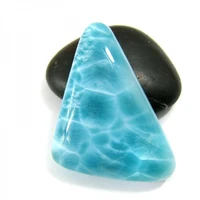 natural dominican blue larimar gemstone cabochon 23 8carat triangle shape
