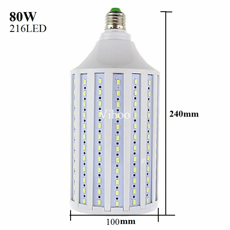 Светодиодная лампа 40 Вт 50 60 80 100 E27 B22 E40 E26 110 В 220 5730SMD энергосберегающая кукурузная