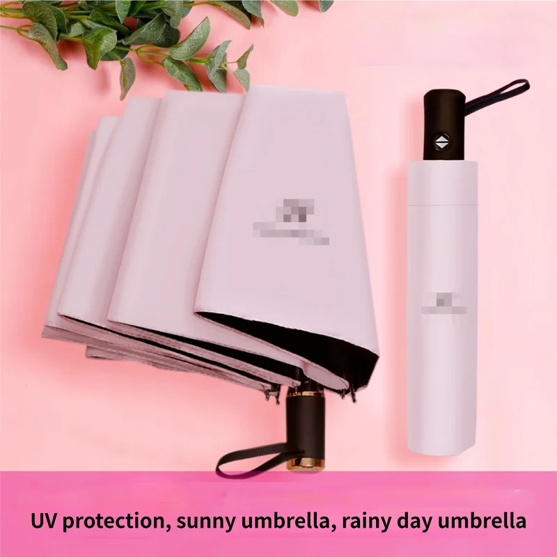 

Black Plastic Sun Umbrella Sunny Rain Umbrella Anti-ultraviolet Sunscreen Sunshade Women's Triple Folding Umbrella Umbrellas