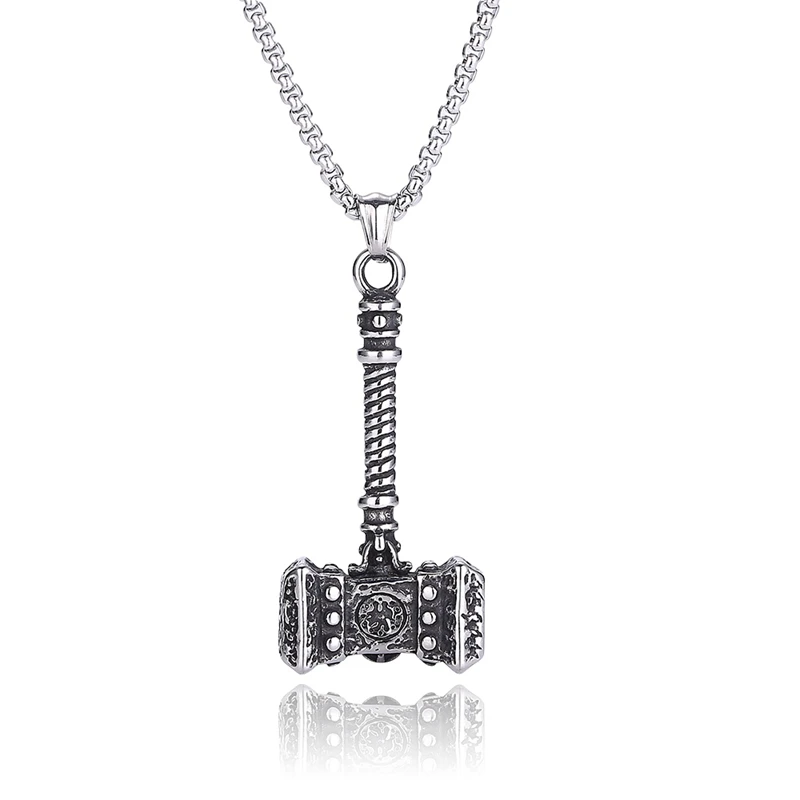 

Men Necklaces Hip Hop Jewelry Long Chain Hammer Pendant Necklace for Male Punk Rock Accessories Christmas Gift PD0859
