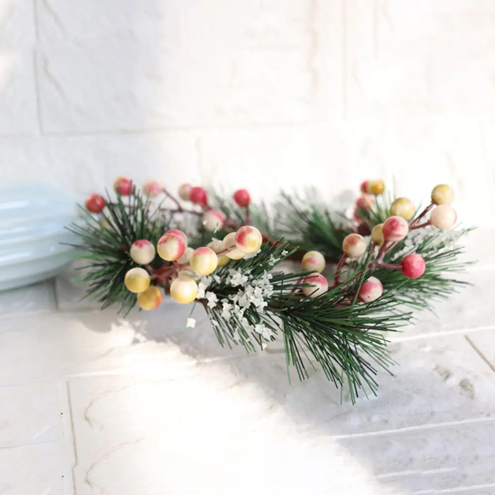 1 шт. искусственные растения ягодная форма сосновый венок гирлянда с зелеными