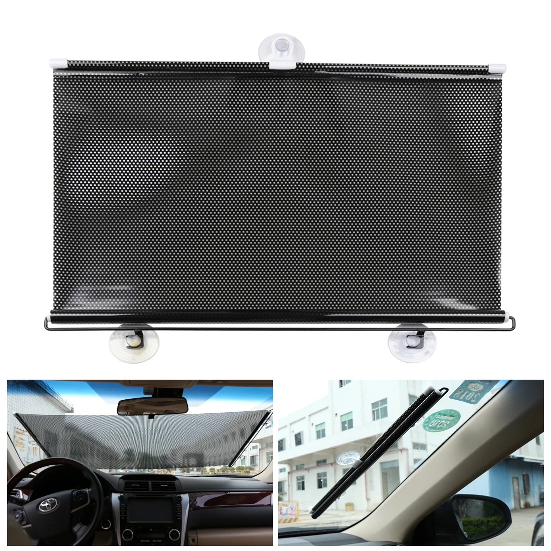Uxcell 40 см x 60 черная Выдвижная Автомобильная занавеска оконная шторка на колесиках