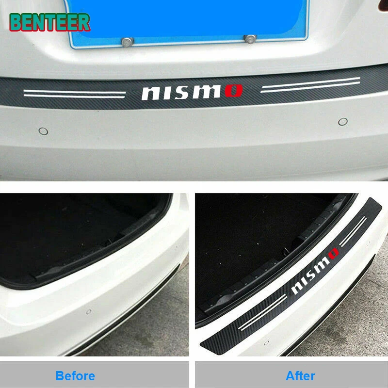 Углеродное волокно nismo заднего бампера Стикеры для Nissan Tiida Sunny QASHQAI кольцо J10 J11