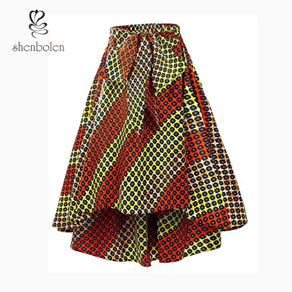 color4 Shenbolen африканская одежда женская юбка vetement femme традиционный костюм Воск Печать повседневная юбка - Цвет: color4