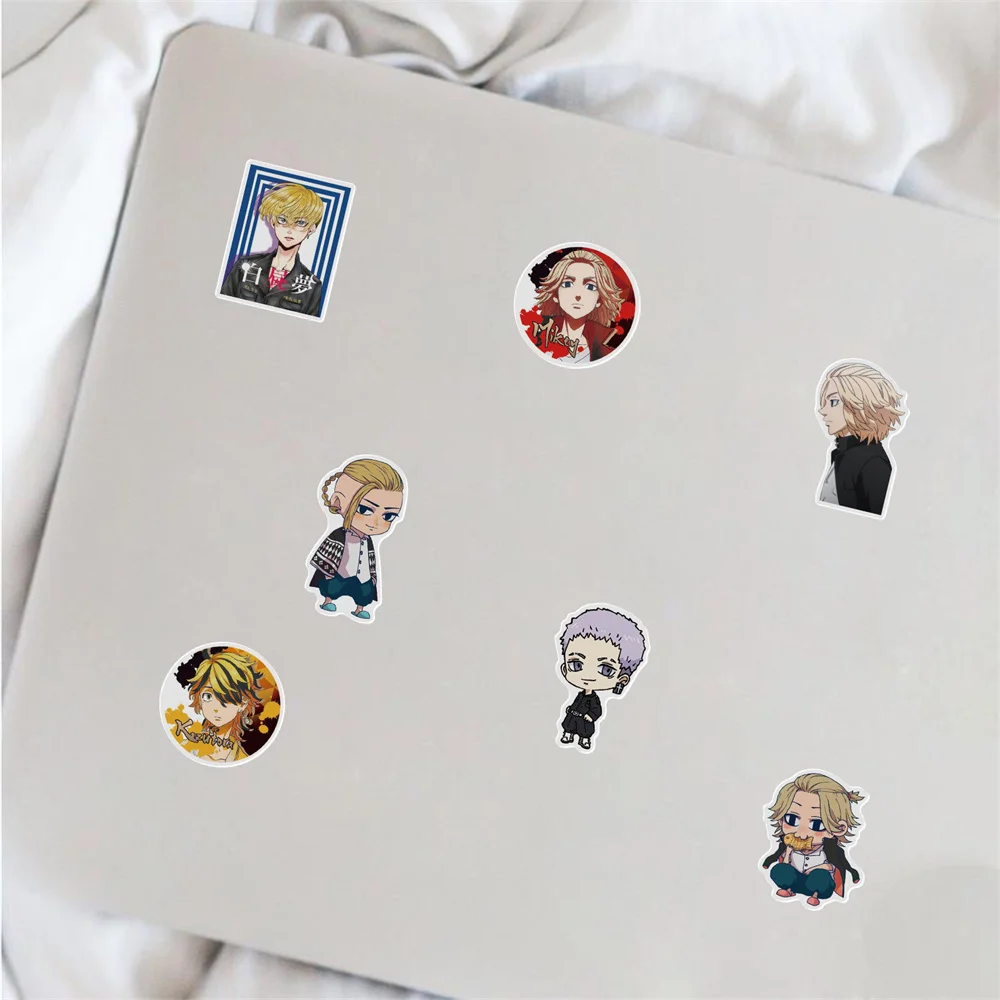 10/30/50 Uds Anime Tokyo vengadores pegatinas de dibujos animados port&aacute;til monopat&iacute;n tel&eacute;fono m&oacute;vil Graffiti de regalo de PVC de juguete etiqueta engomada impermeable Wholesa-5
