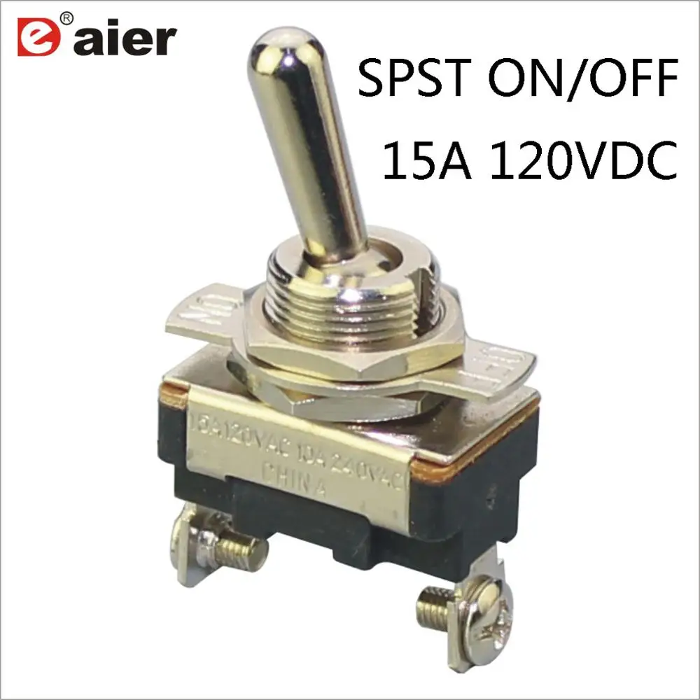 4 шт. тогл 15A 120VDC SPST 2 булавки 12 мм вкл/выкл металлические автоматические