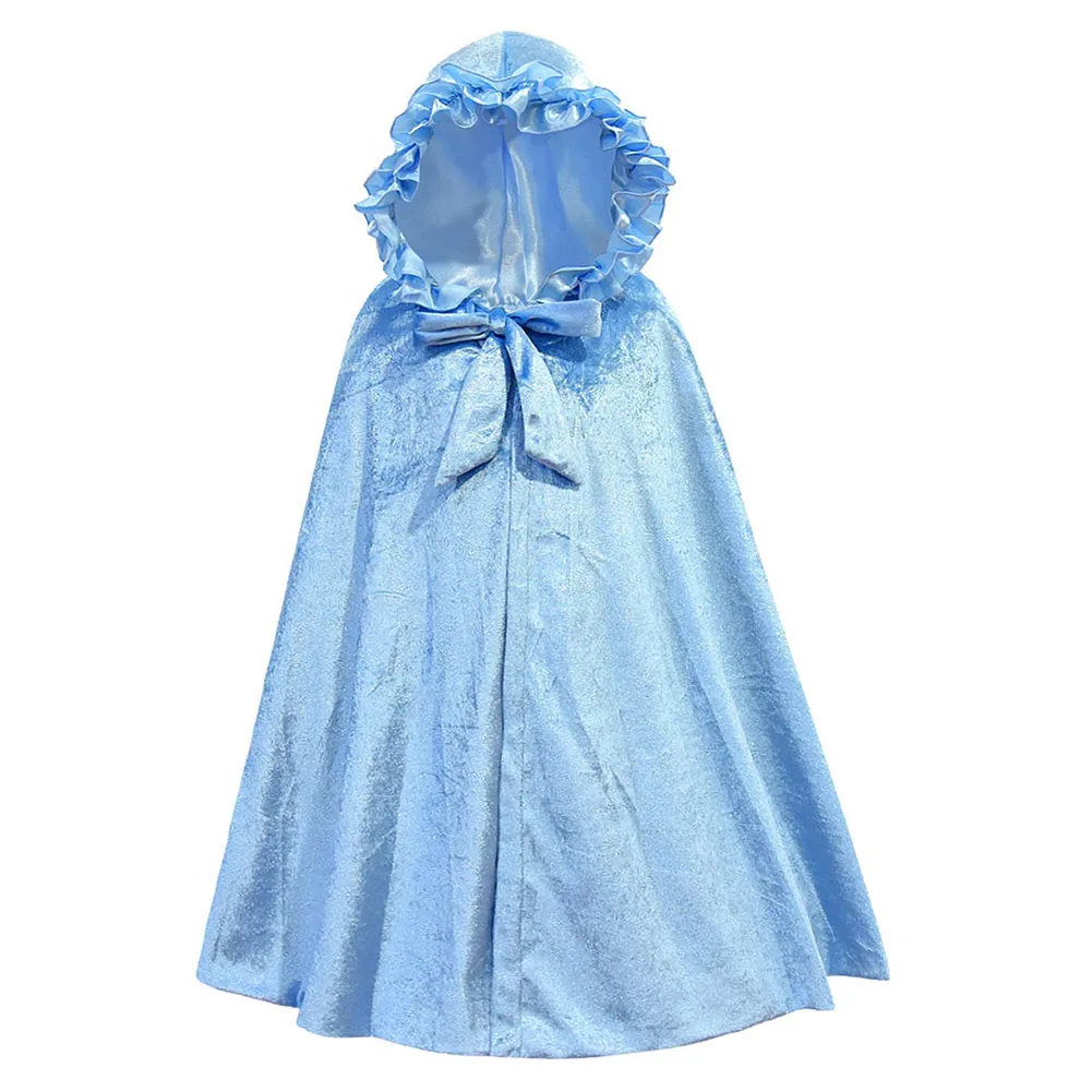 

Hooded Princess Cloak Floor Length Winter Elsa Anna Cosplay Cloak Fancy Fairy Cape Girls princess Dress Up