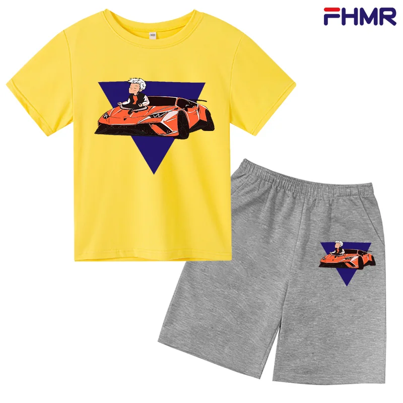 

Детские футболки Merch A4 Lamba Vibes Повседневная семейная одежда, комплект хлопковых футболок с принтом, модные белые футболки для мальчиков и дев...
