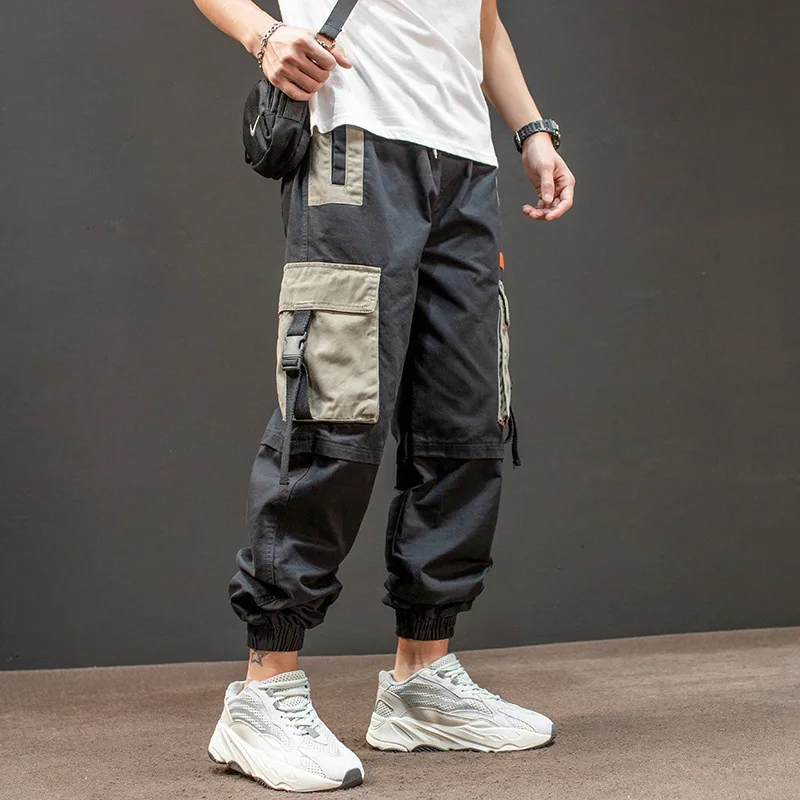 

FMZXG Autumn And Winter Functional Wind Legged Casual Pants Men's loose Hip-hop Trend Nine Point pants men