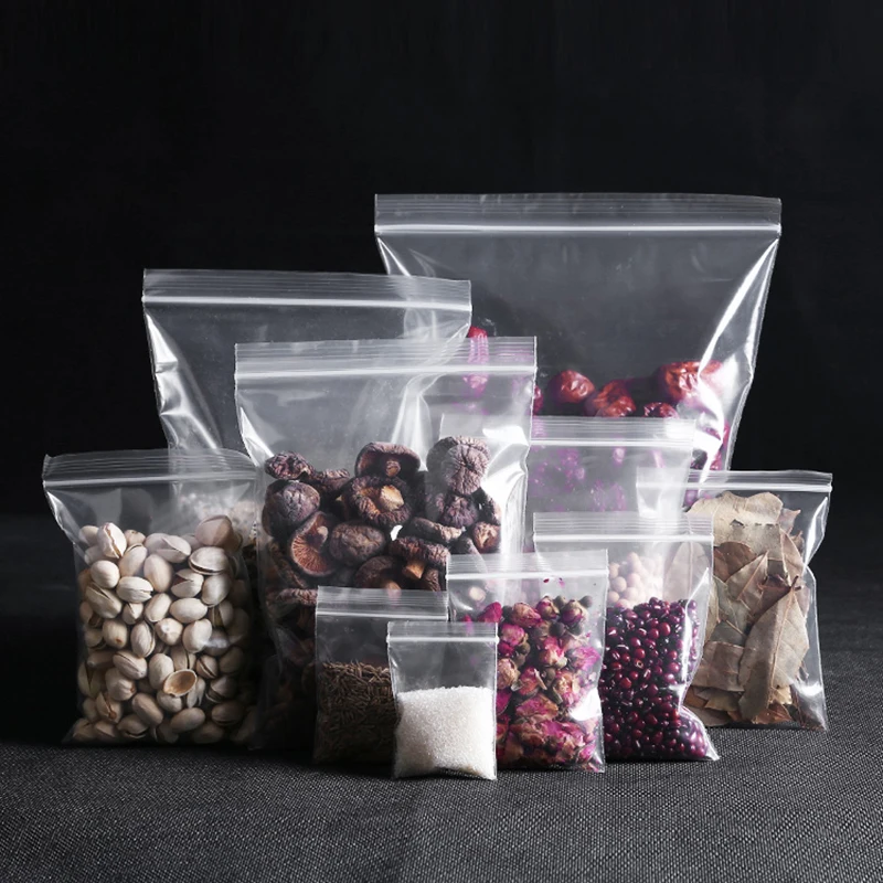 0 2 мм PE прозрачные Самоуплотняющиеся мешки на молнии пластиковые упаковочные